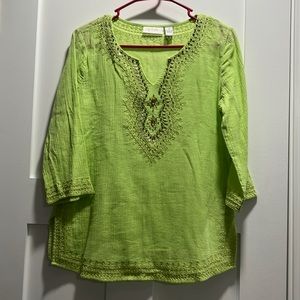 Chico’s Lime Green Gauze Top